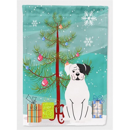 Carolines Treasures Merry Christmas Tree White Boxer Cooper Flag Canvas House Size BB4239CHF